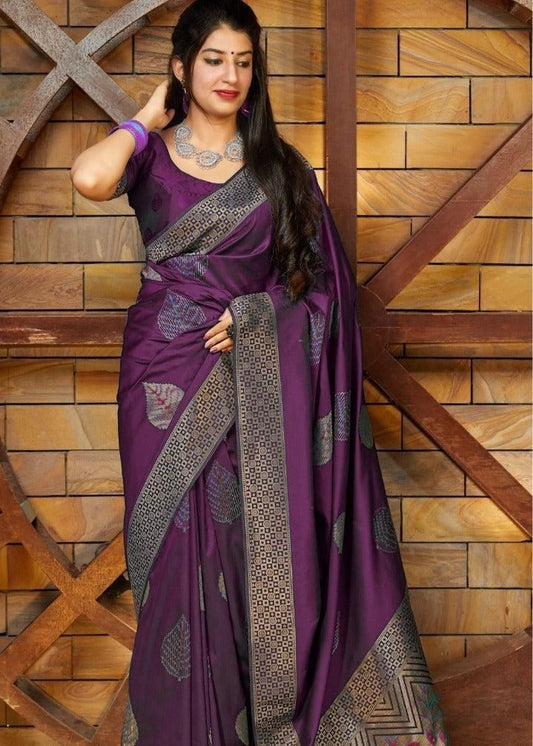 Purple Silk Saree