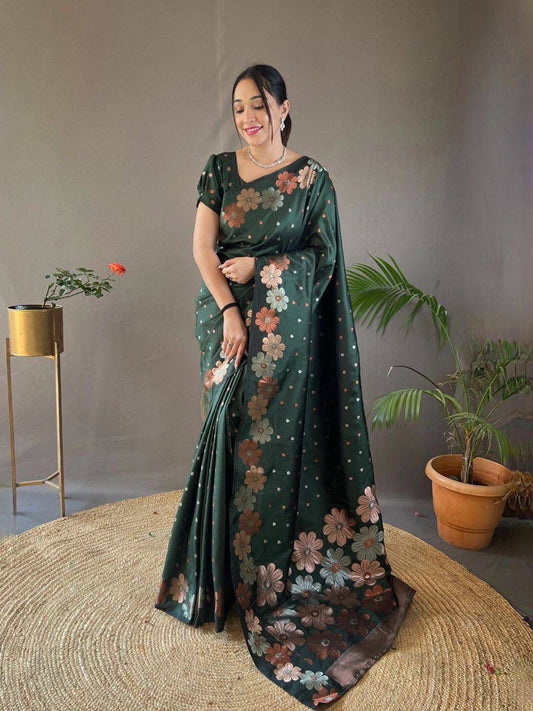 Green Floral Saree