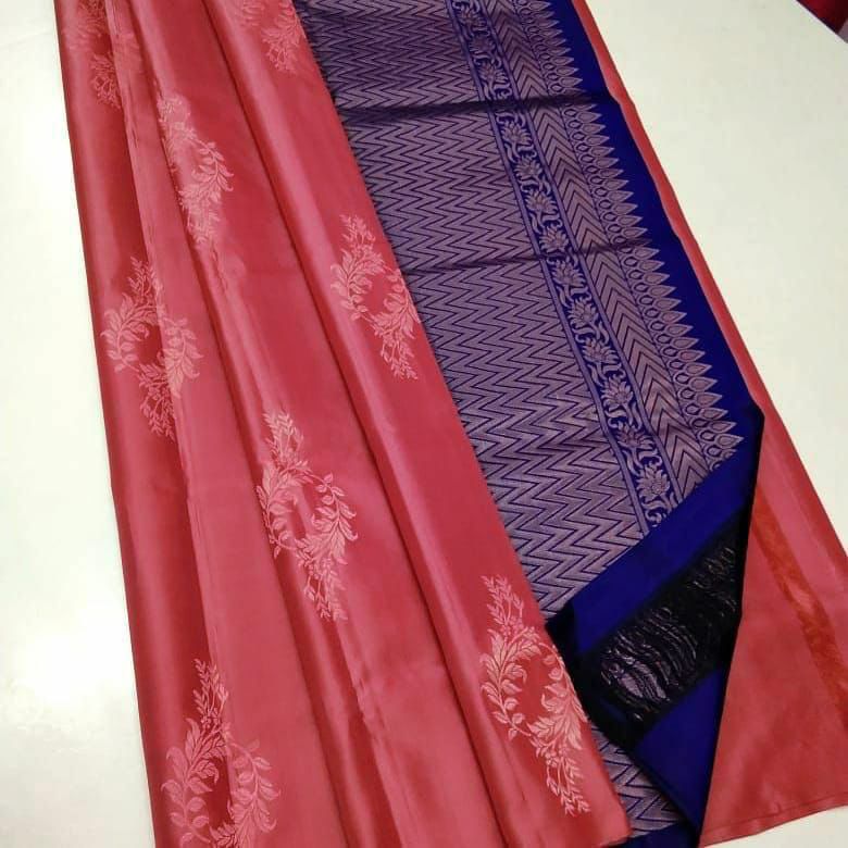 Peach Jacquard Saree