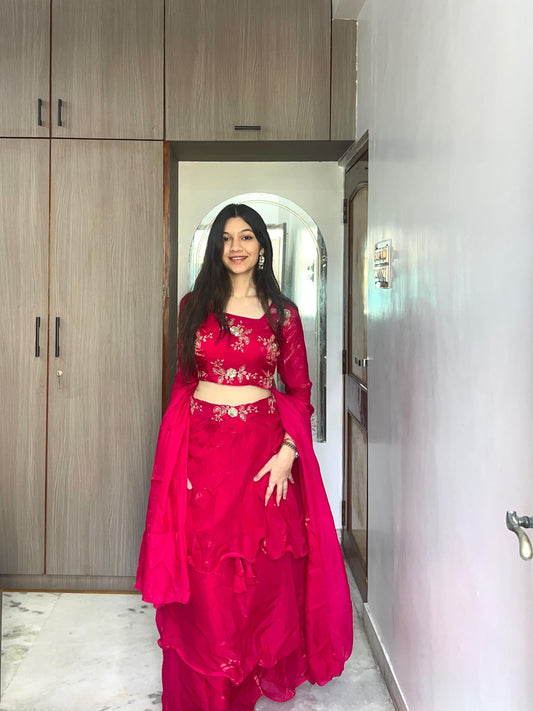 3-Piece Party Wear Lehenga Set