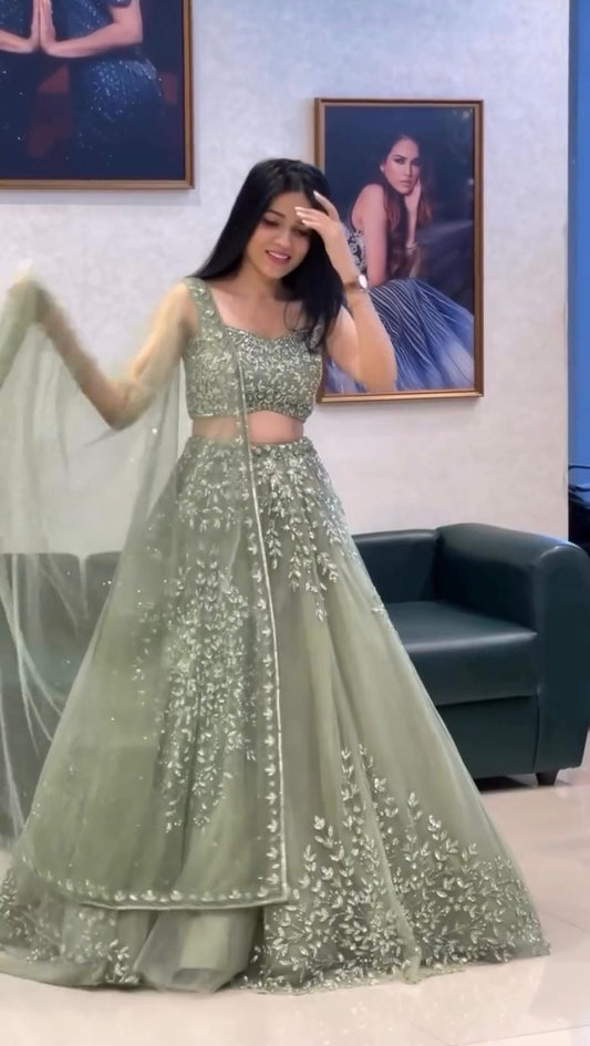 Heavy Butterfly Net Designer Lehenga Choli