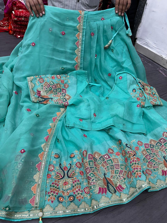 Festival Star Tissue Silk Lehenga Choli Set