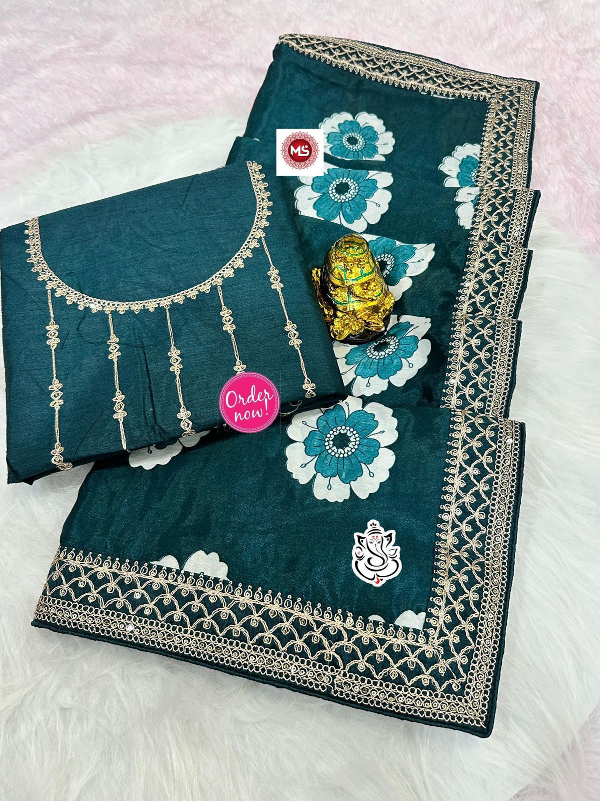 Elegant Floral Printed Saree with Designer Border – Soft Daily & Festive Wear