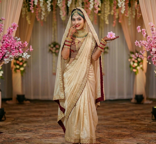 Premium Rangoli Silk Saree with Embroidery Work & Designer Blouse