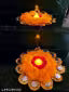 5 pic Beautiful pom pom rangoli tealight cendal holding