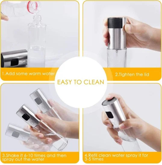 Glass Oil Spray Bottle Dispenser – Refillable Kitchen Oil Sprayer