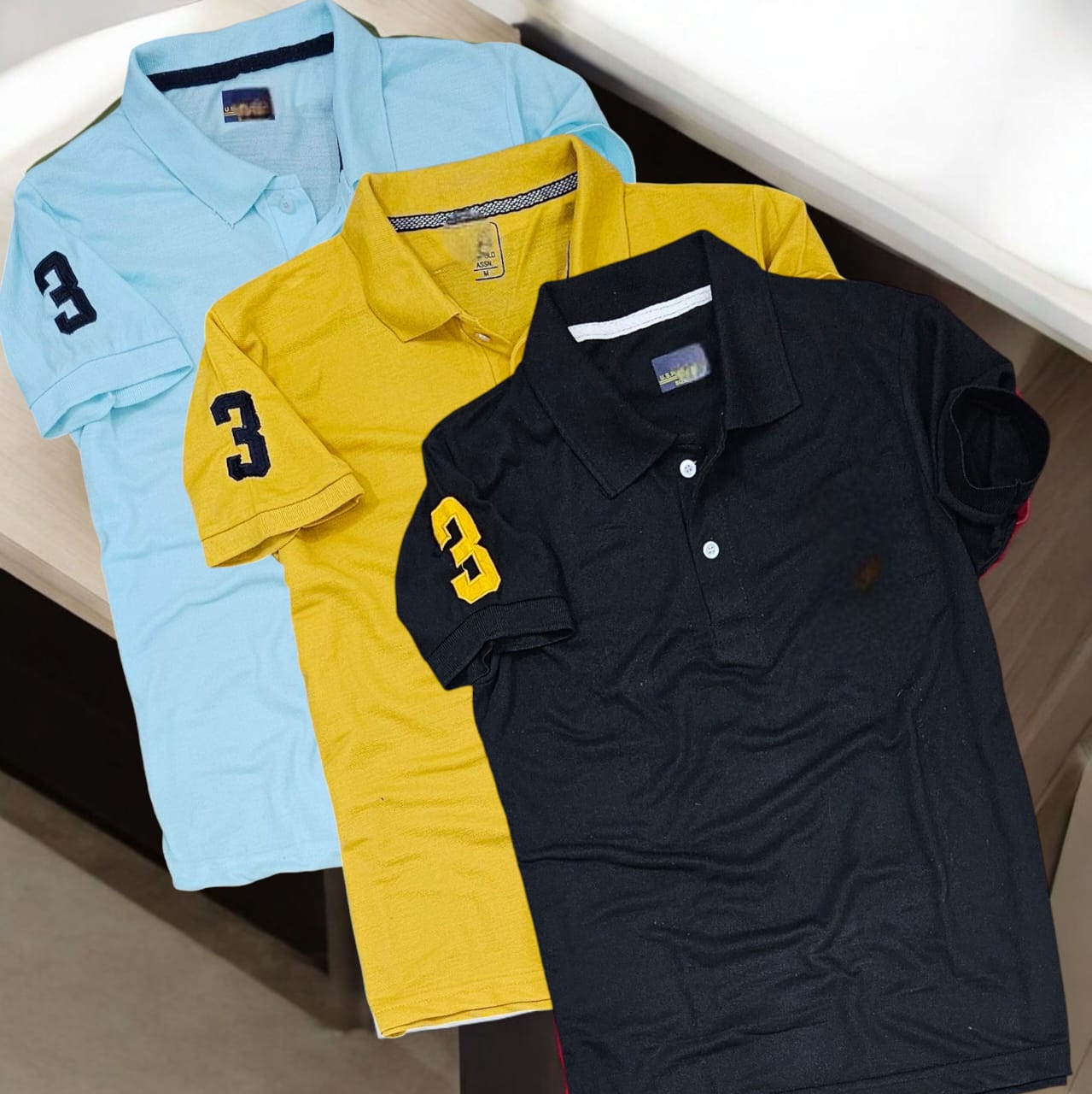 Polo Neck T-Shirt for Men (Multicolor, M) (Pack of 3)