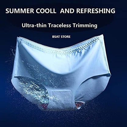 Women's Ice Silk Blend Invisible Lines No Show Hipster Panty (Pack of 5)