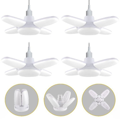 Charkee 25W Cool Day Mini fan Blade 4 Leaf Foldable LED Bulb with Angle Adjustable Ceiling Lights Home Pack of 4