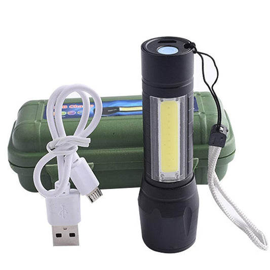 Charkee 3W 3 in 1 Torch Light for Camping, Hiking, Fishing Rechargeable with USB Charging Cable & Box