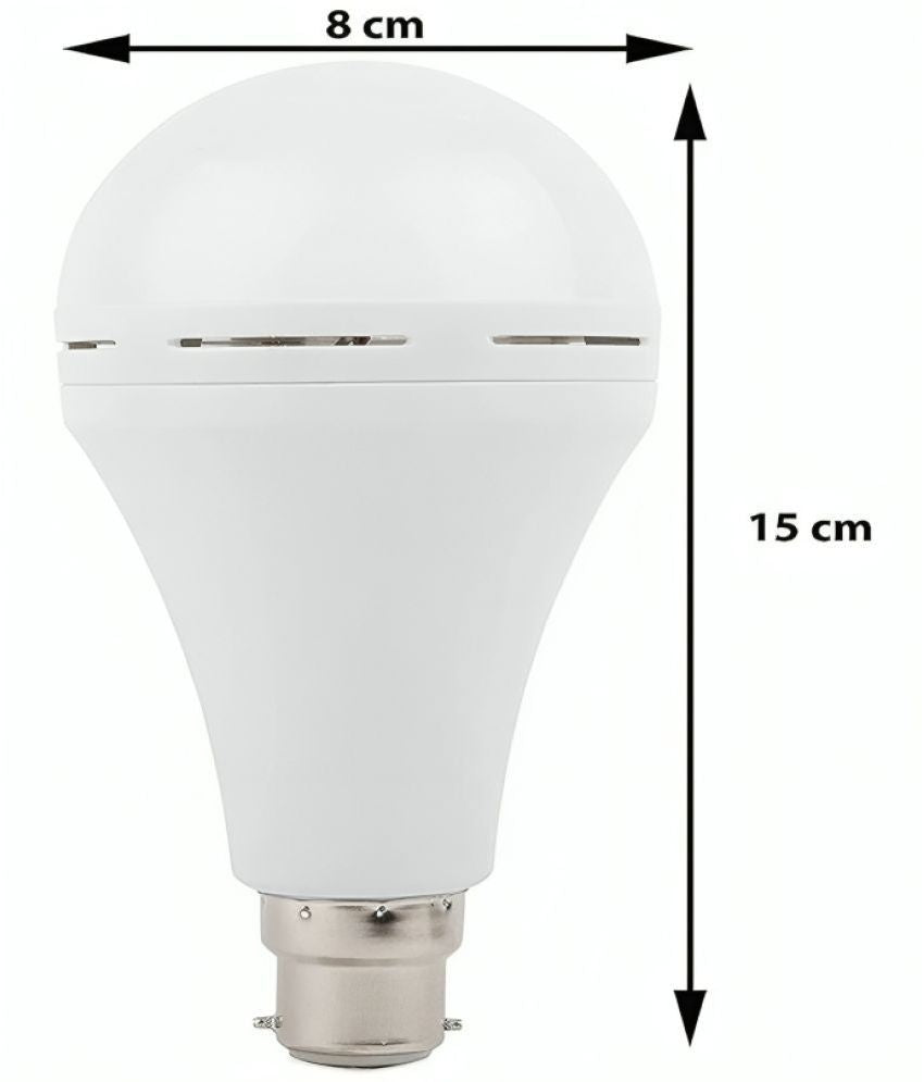 Charkee 9W Cool Day Emergency LED Bulb 3 hrs battery backup without Light (White)