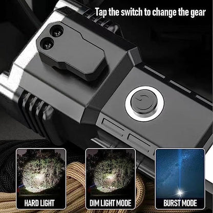 Charkee 5W Portable Rechargeable Torch LED FlashLight Long Distance Beam Range with Power Bank