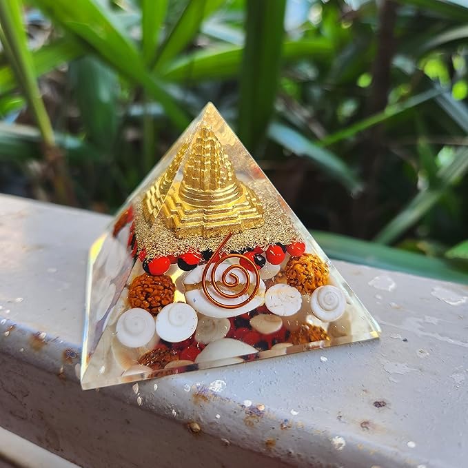 65–70 MM Laxmi Pyramid – Small Size Crystal Pyramid for Wealth, Prosperity, Good Health, Peace & Abundance