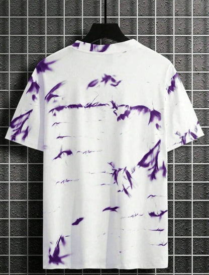 Spab Men & Women Printed Casual Purple, White T-Shirt