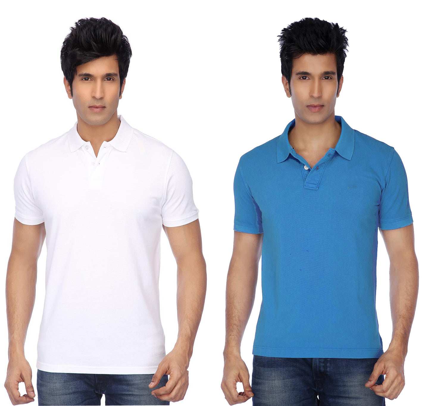 Ketex Cotton Blend Half Sleeves Polo Tshirt (Pack of 2)