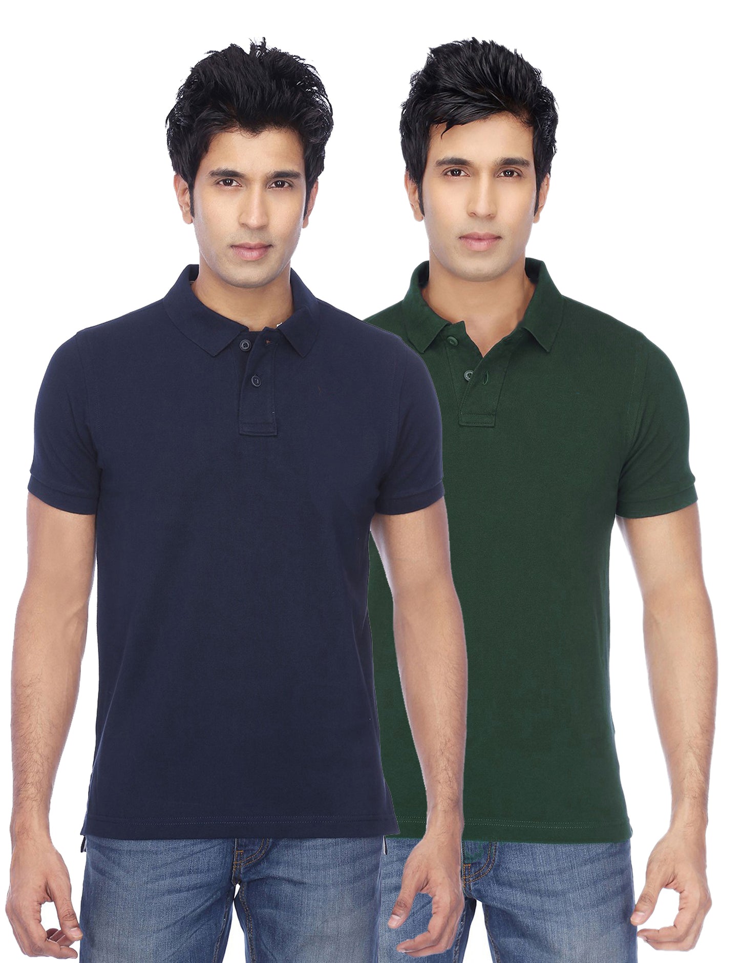 Ketex Cotton Blend Half Sleeves Polo Tshirt (Pack of 2)
