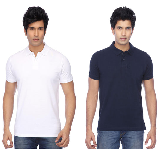 Ketex Cotton Blend Half Sleeves Polo Tshirt (Pack of 2)