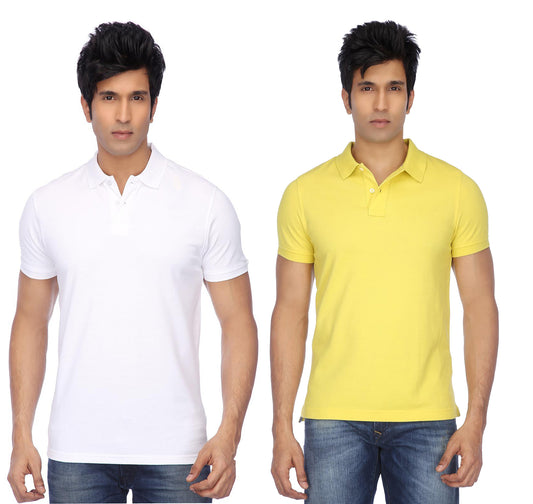 Ketex Cotton Blend Half Sleeves Polo Tshirt (Pack of 2)