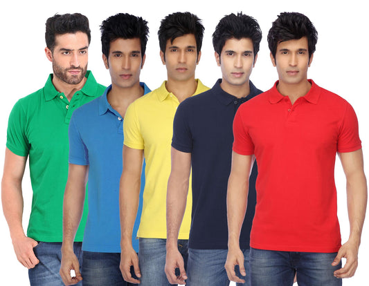 Ketex Cotton Blend Half Sleeves Polo Tshirt (Pack of 5)