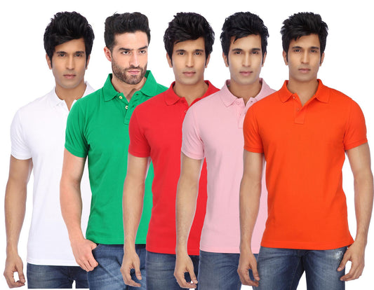 Ketex Cotton Blend Half Sleeves Polo Tshirt (Pack of 5)