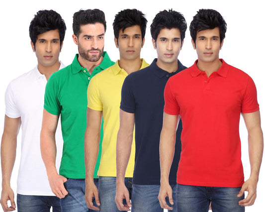Ketex Cotton Blend Half Sleeves Polo Tshirt (Pack of 5)