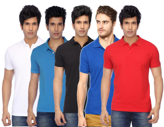 Ketex Cotton Blend Half Sleeves Polo Tshirt (Pack of 5)