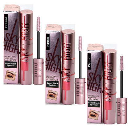 Pippal Sky High Eyeliner 3 Pcs with Mascara Ultra Volume Up Volumizing Mascara for Bold And Dramatic Lashes Long Lasting Waterproof 10Gm (Pack of 3)