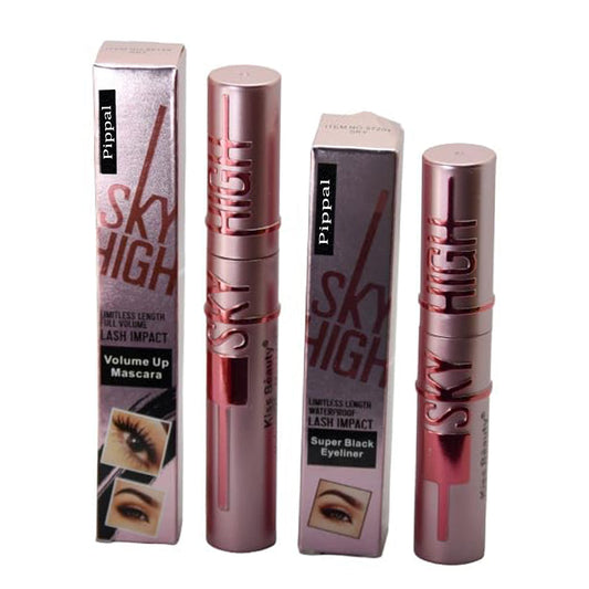 Pippal Sky High Eyeliner 1 Pcs with Mascara Ultra Volume Up Volumizing Mascara for Bold And Dramatic Lashes Long Lasting Waterproof 10Gm (Pack of 1)