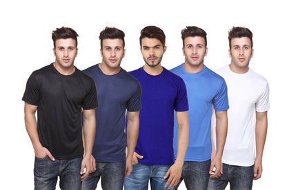 Ketex Polyester Dri-Fit Half Sleeves Round Neck T-Shirt ( Pack of 4 )