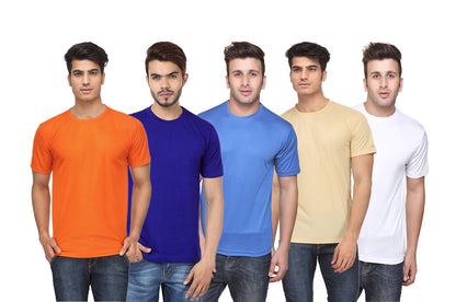 Ketex Polyester Dri-Fit Half Sleeves Round Neck T-Shirt ( Pack of 4 )