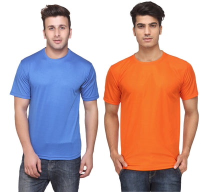 Ketex Round Neck Men's Polyester Blend Dri Fit T-Shirts (Pack of 2)