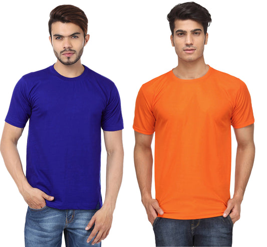 Ketex Round Neck Men's Polyester Blend Dri Fit T-Shirts (Pack of 2)