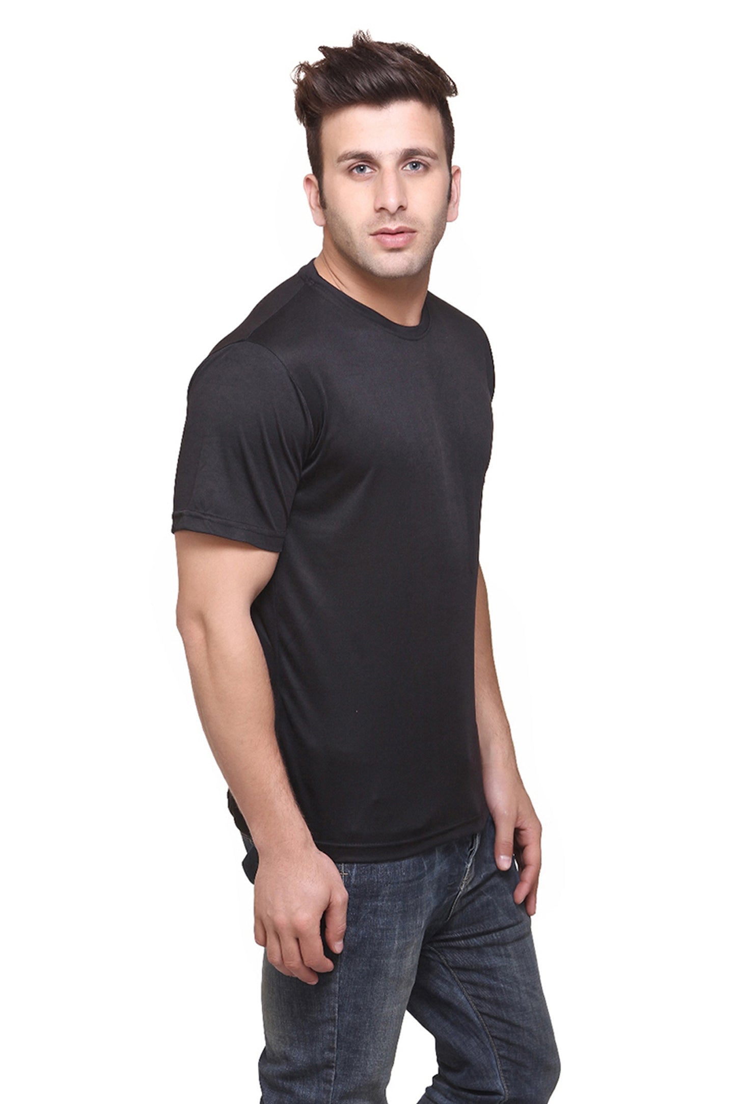 Ketex Polyester Dri-Fit Half Sleeves Round Neck T-Shirt ( Pack of 4 )
