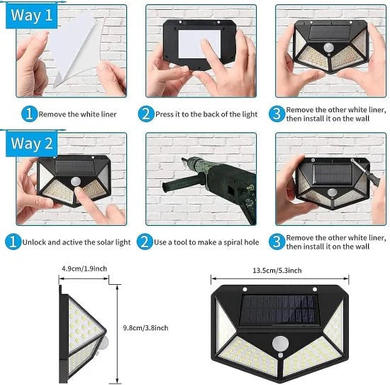 100 LED Motion Sensor Solar Light – Outdoor Waterproof Security Lamp  🏷 Category