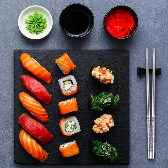 Stainless Steel Chopsticks (5 Pairs) – Reusable Kitchen Utensils