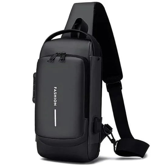 Black Waterproof Sling Cross Backpack – Travel & Daily Use Bag