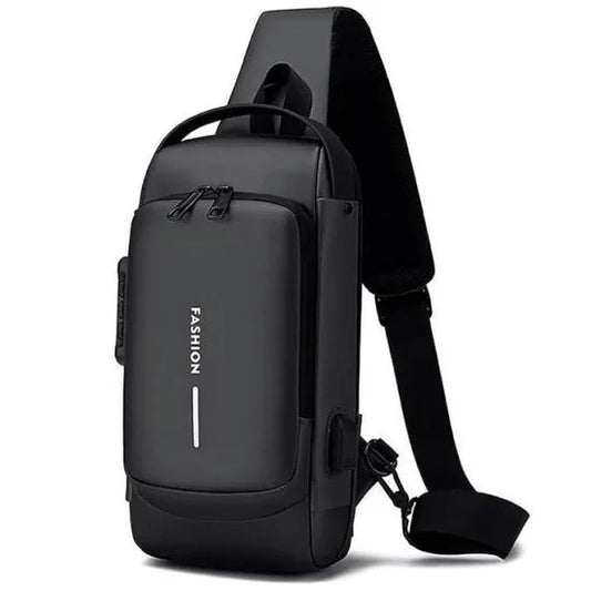 Black Waterproof Sling Cross Backpack – Travel & Daily Use Bag