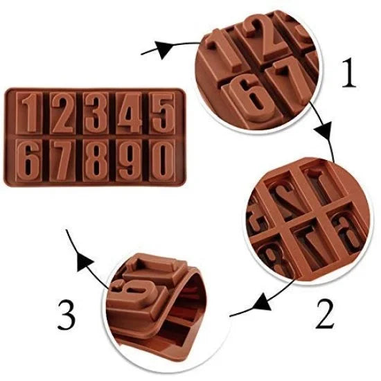 Numeric Chocolate Mould – Silicone Ice Cube & Baking Tray
