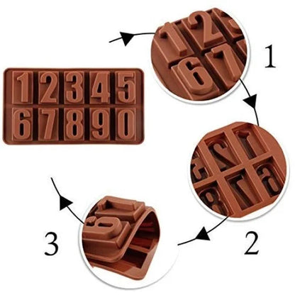 Numeric Chocolate Mould – Silicone Ice Cube & Baking Tray