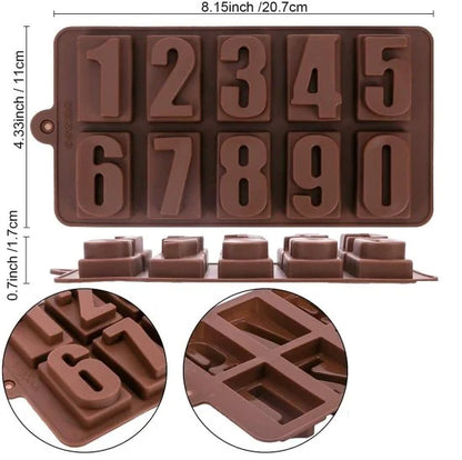 Numeric Chocolate Mould – Silicone Ice Cube & Baking Tray