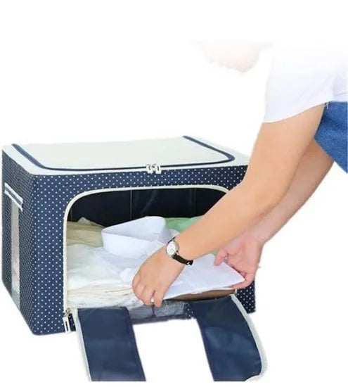 66 Liter Foldable Storage Bag with Steel Frame – Travel & Home Organizer