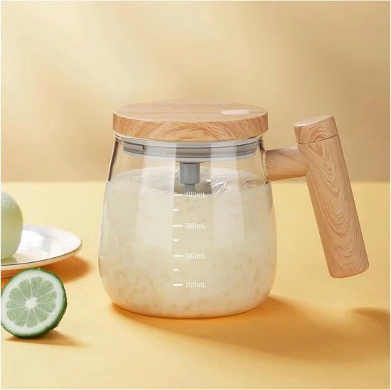 Self Stirring Mixing Cup Glass Mug 500ml – Kitchenware