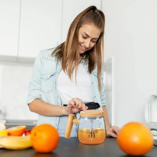 Self Stirring Mixing Cup Glass Mug 500ml – Kitchenware