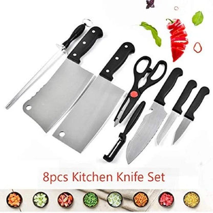 8 Piece Knife Set – Stainless Steel Kitchen Knives with Handles