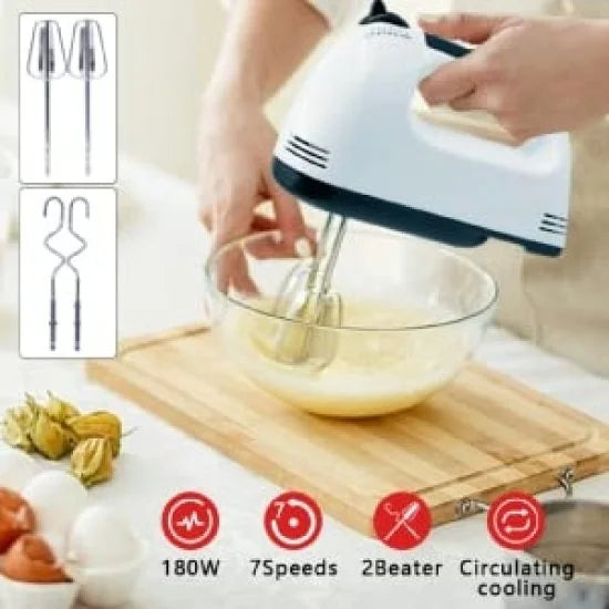 260W Egg Beater – Electric Hand Mixer with 7 Speeds