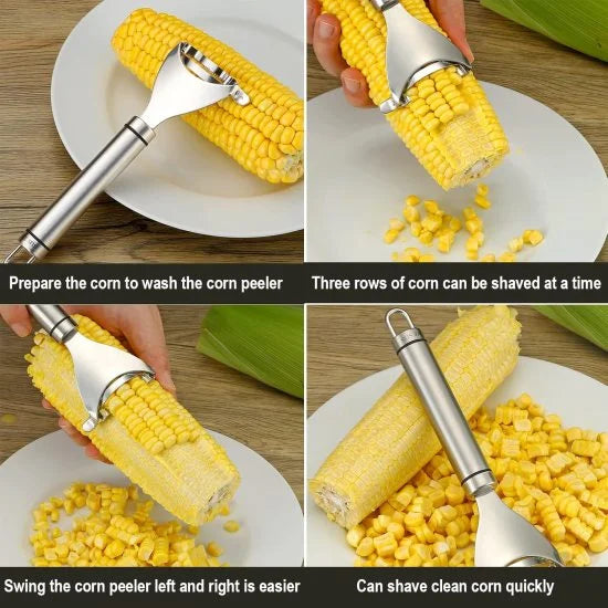 Stainless Steel Corn Peeler – Quick Corn Kernel Remover Tool
