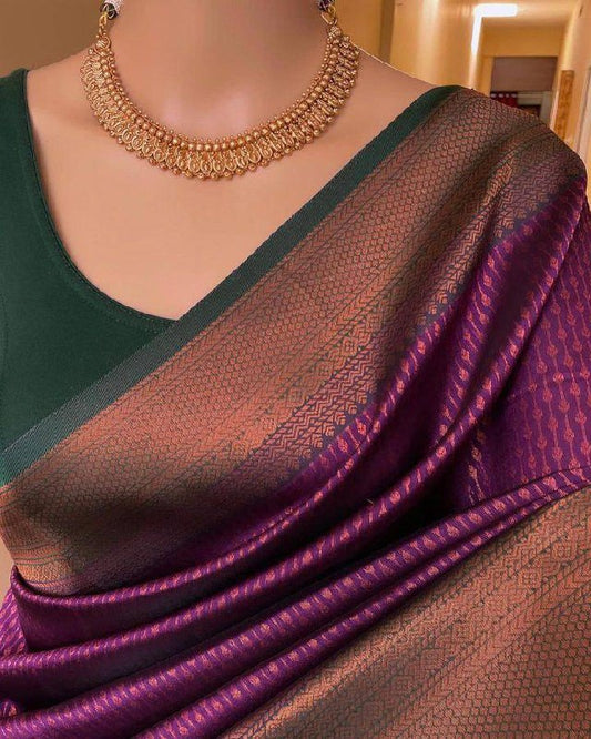 Soft Lichi Jacquard Premium Zari Saree