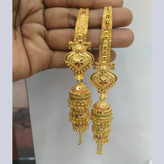 Pari Art Jewellery Gold Forming Dangler Earrings