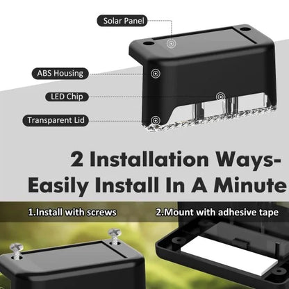 Charkee 4 Pcs Solar Step Light Outdoor | Waterproof LED Stair Light for Garden, Pathway, Fence, Deck, Yard & Home Improvement