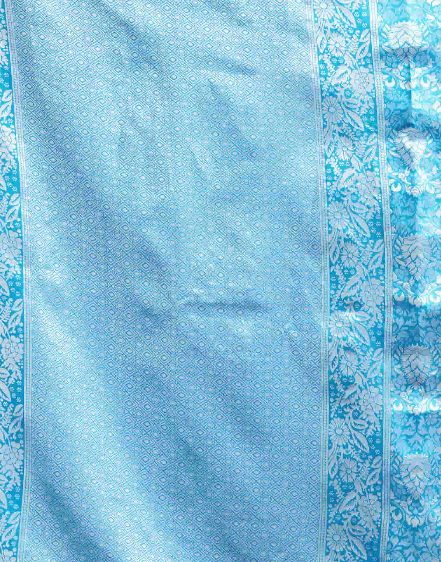 Sky Blue Soft Lichi Jacquard Saree